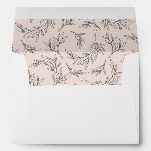 Enveloppe Couronne de monogramme rustique rose Invitation En