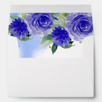 Couronne de Quinceanera en or Royal Blue Floral 