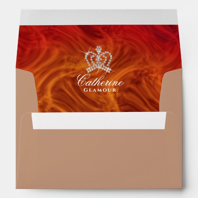 Enveloppe Couronne luxueuse Or Orange (Dos (Bas))