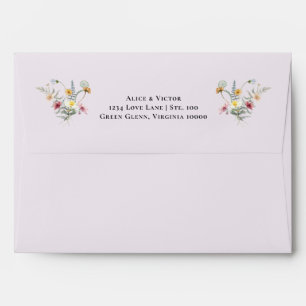 Enveloppe Courrier simple Fleur sauvage Fern Lavender Mariag