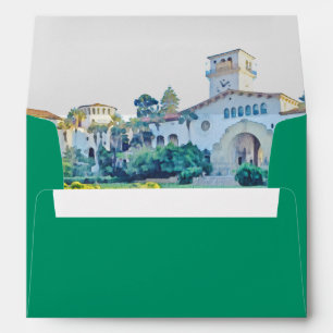 Enveloppe Courthouse de Santa Barbara aquarelle Californie