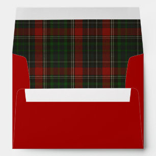 Enveloppe Coutume rouge et verte de plaid de tartan Stuart