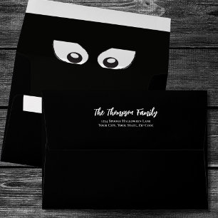 Enveloppe Couture de la momie d'Halloween noir et blanc
