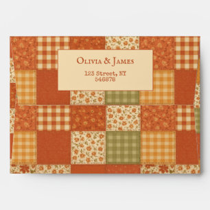 Enveloppe Couverture en terre cuite patchwork Fleurs rustiqu