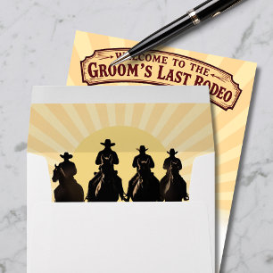 Enveloppe Cowboy Sunset Dernier Rodeo Bachelor Party