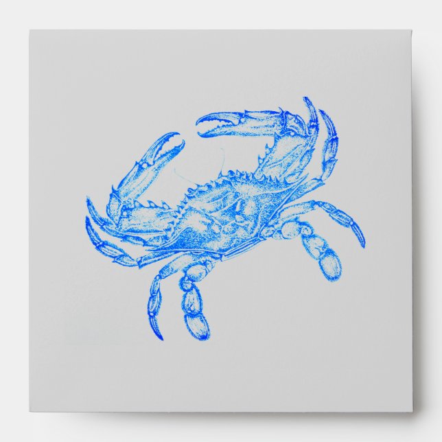 Enveloppe crabe bleu vintage (Devant)