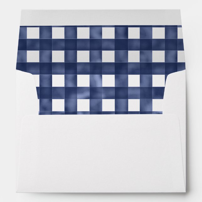 Enveloppe Crabe En vichy bleu (Dos (Bas))