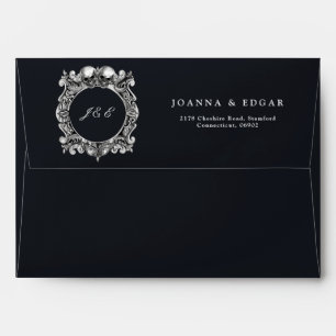 Enveloppe Crânes noirs et blancs Affiche de bienvenue Mariag