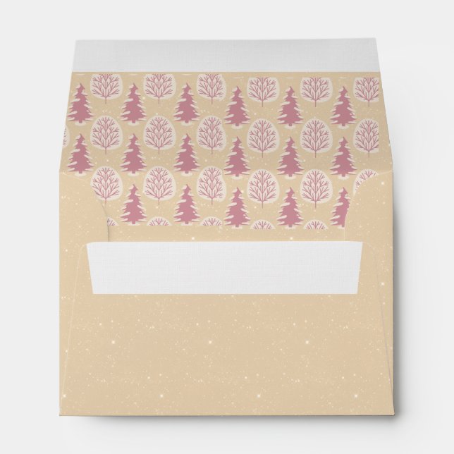 Enveloppe Creamy White Starry Night Sparkles Holly (Dos (Bas))