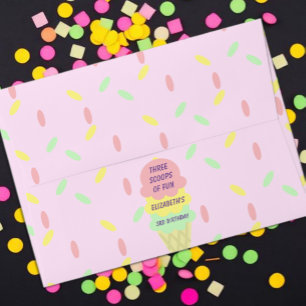 Enveloppe Crème de glace 3e anniversaire