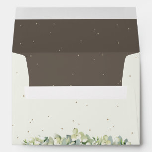 Enveloppe Crème et Snowberry Brown + Eucalyptus Mariage A7