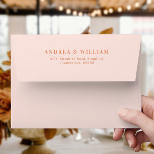 Enveloppe Crème moderne et Mariage de pêche