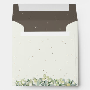 Enveloppe Crème/Snowberry Brown+Mariage Eucalyptus Carré
