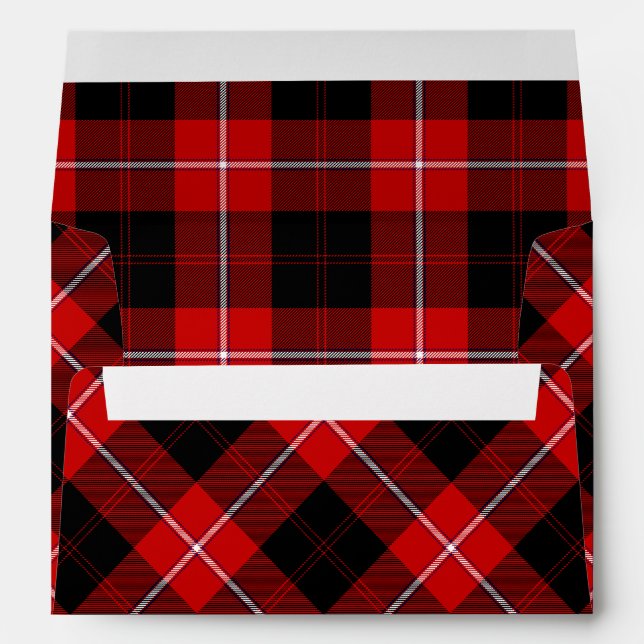Enveloppe Cunningham Tartan rouge noir (Dos (Bas))