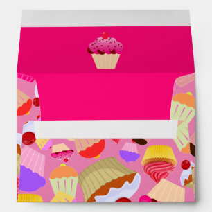 Enveloppe Cupcake rose vif - Faire-part de mariage