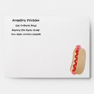Enveloppe Curieux hot dog Weiner dessin animé