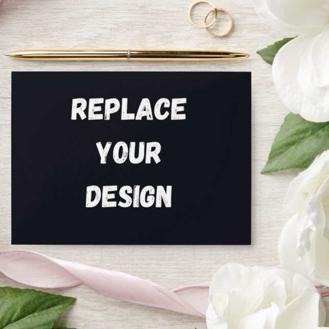 Enveloppe Custom black simple Design Add Photo or Text (Wedding)