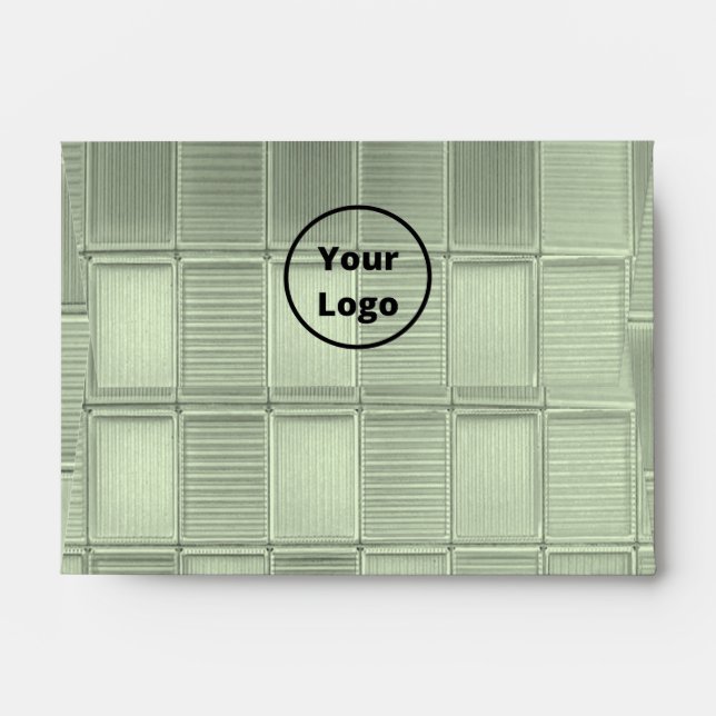 Enveloppe Custom logo green glass tile (Dos (Haut rabat))