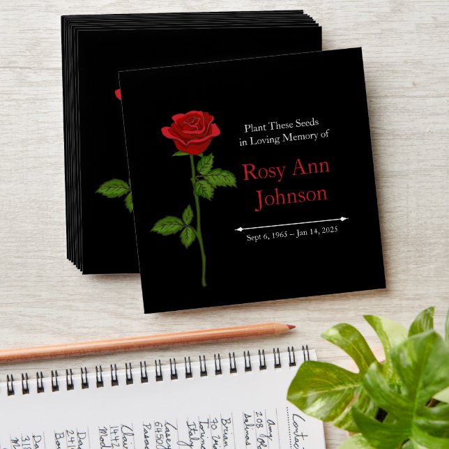Enveloppe Custom Rose Memorial Seed Envelope (Stacked)