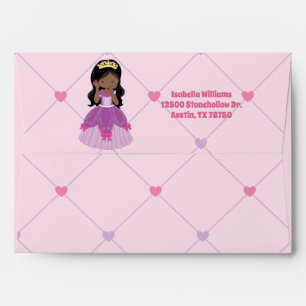 Enveloppe Cute African American Princess Girl Custom Pink