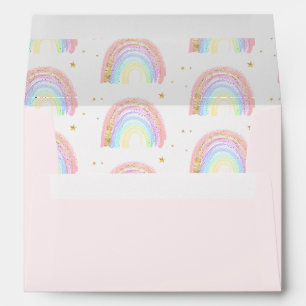 Enveloppe Cute Boho Abstrait Rainbow & Stars Adresse de reto