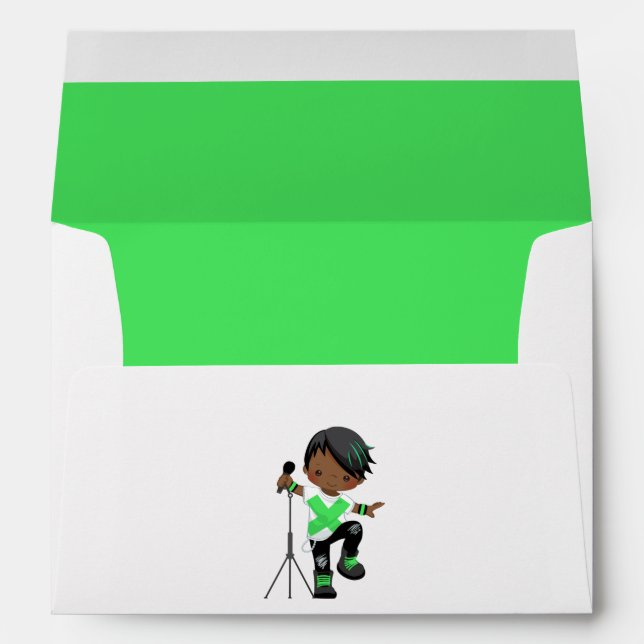 Enveloppe Cute Boy Rock Star (Dos (Bas))