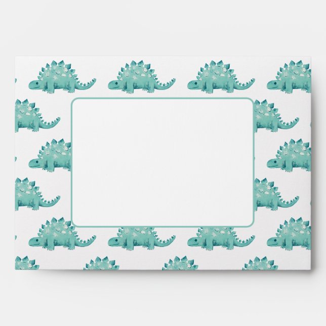 Enveloppe Cute Dinosaur Stegosaurus enfants (Devant)