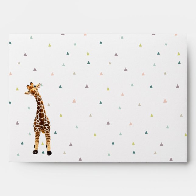 Enveloppe Cute Giraffe Jungle Baby shower d'anniversaire ani (Devant)