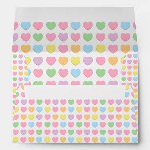 Enveloppe Cute girly coloré arc-en-ciel pastel coeurs motif
