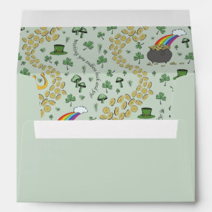 Enveloppe Cute Green St Patrick's Luck & Joy Irish Blessing