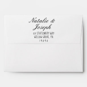 Enveloppe Cute manuscrit tendance Unique Mariage moderne