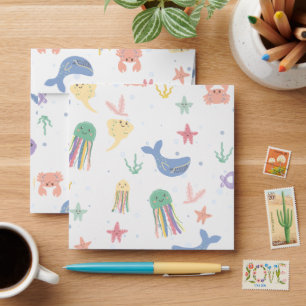 Enveloppe Cute Marine Vie Motif sans joint