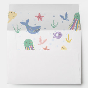Enveloppe Cute Marine Vie Motif sans joint
