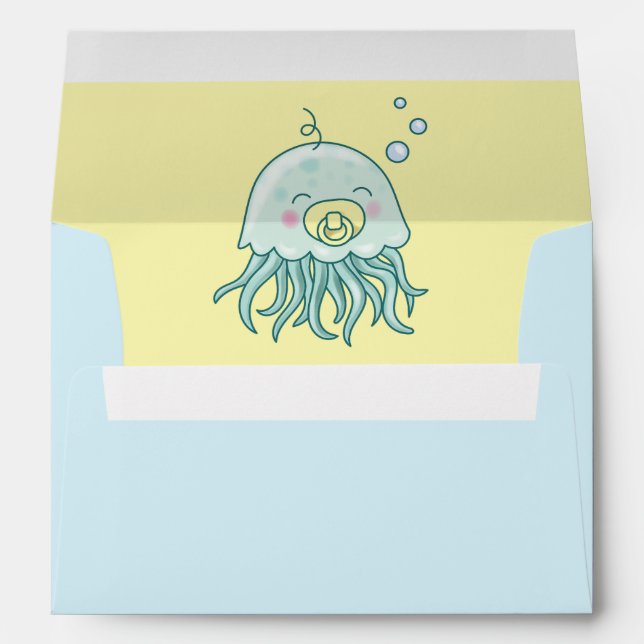 Enveloppe Cute méduse Baby shower Kawaii (Dos (Bas))