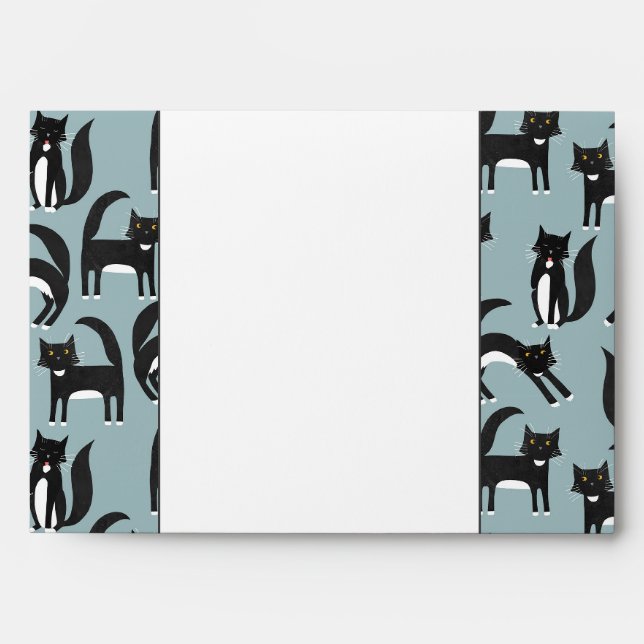 Enveloppe Cute noir et blanc Motif de chat Tuxedo (Devant)