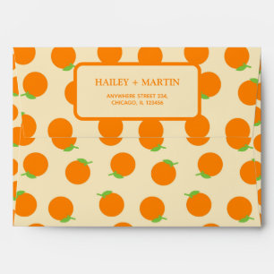 Enveloppe Cute Orange Boho Fruit Fiançailles papeterie