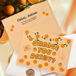 Enveloppe Cute Orange Zest Citrus Baby shower de verdure aux
