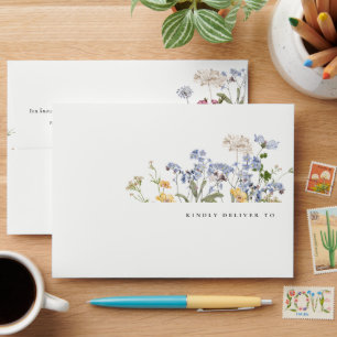 Enveloppe Cute Rustic Meadow Floral Fleur sauvage Mariage