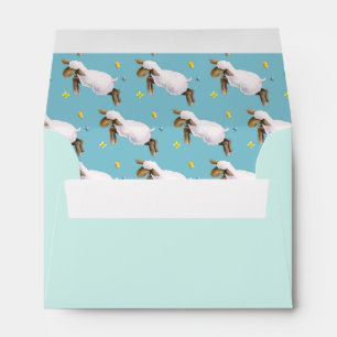 Enveloppe Cute saut agneau printemps invitation ou événement