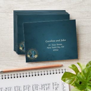 Enveloppe Cute Skeleton Mariage Couple style gothique