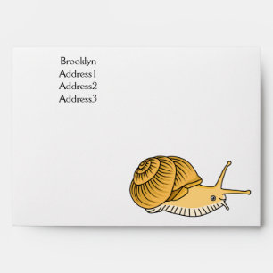 Enveloppe Cute yellow snail cartoon