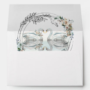 Enveloppe Cygnes romantiques sur le lac Mariage