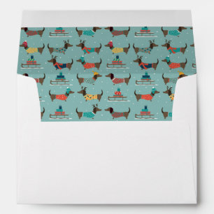 Enveloppe Dachshund de vacances avec cadeaux et Motif de sle