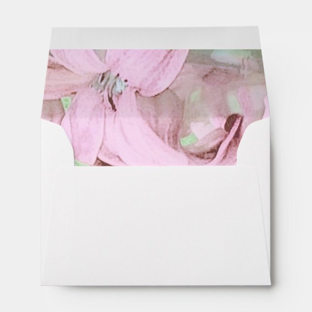 Enveloppe d'adressage rose Floral Mariage (Dos (Bas))