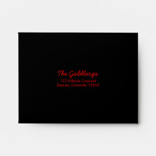Enveloppe d'adresse A2 rouge noir