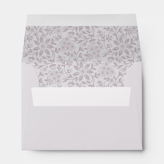 Enveloppe d'adresse de fleurs florales de lavande  (Dos (Bas))