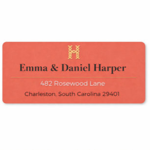 Enveloppe d'adresse de mariage Luxe Monogramme