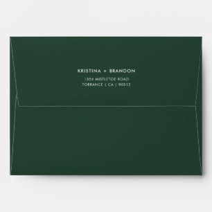 Enveloppe d'adresse de mariage vert émeraude minim