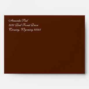 Enveloppe d'adresse de retour A7 Brown foncée de 