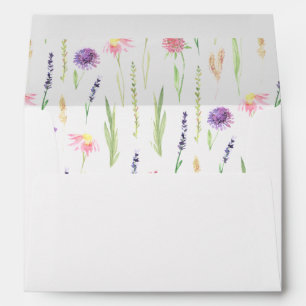 Enveloppe d'adresse de retour à la fleur sauvage a